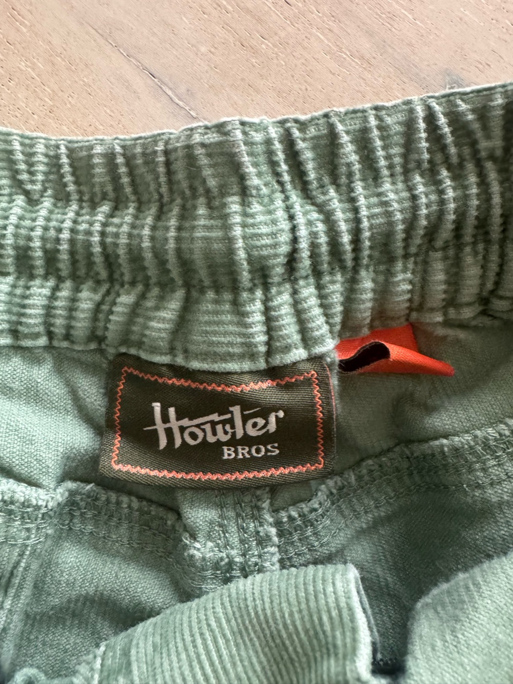 Howler Bros Pressure Drop Cord Shorts Green Corduroy Size 32 Drawstring Outdoor - Picture 7 of 8